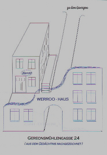 aus dem Gedächtnis nachgezeichnet - das Vorder- und Rückgebäude